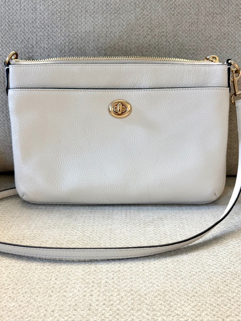 COACH PEBBLE CHALK POLLY CROSSBODY BAG